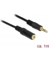 Kabel audio Delock minijack - minijack M/F 3 Pin 1m czarny - nr 7