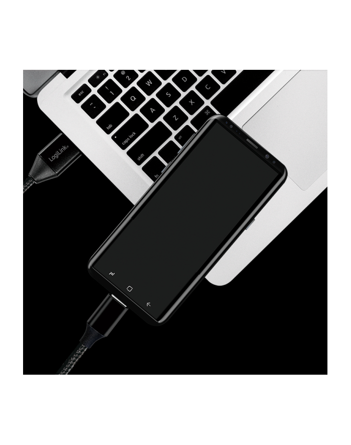 Kabel USB 2.0 LogiLink CU0139 USB A - USB-C, M/M, czarny, 0,3m główny