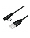 Kabel USB 2.0 LogiLink CU0141 USB A - micro USB B, M/M, kątowy, czarny 0,3m - nr 15