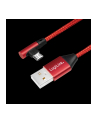 Kabel USB 2.0 LogiLink CU0149 USB A - micro USB B, M/M, kątowy, czerwony 0,3m - nr 1