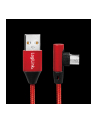 Kabel USB 2.0 LogiLink CU0149 USB A - micro USB B, M/M, kątowy, czerwony 0,3m - nr 2