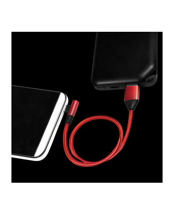 Kabel USB 2.0 LogiLink CU0149 USB A - micro USB B, M/M, kątowy, czerwony 0,3m