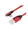 Kabel USB 2.0 LogiLink CU0150 USB A - micro USB B, M/M, kątowy, czerwony 1m - nr 10