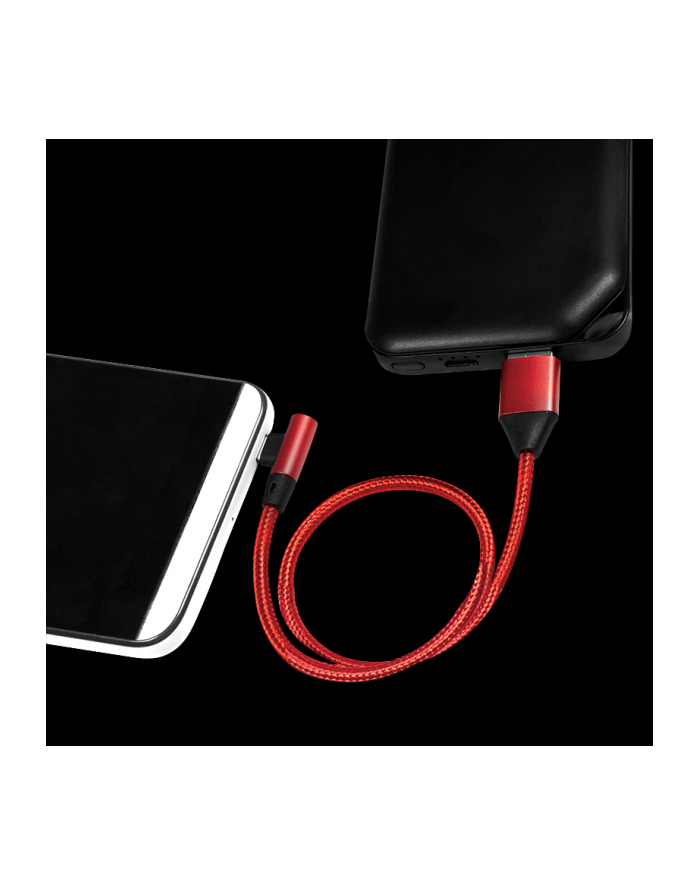 Kabel USB 2.0 LogiLink CU0150 USB A - micro USB B, M/M, kątowy, czerwony 1m główny