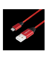 Kabel USB 2.0 LogiLink CU0151 USB A - micro USB B, M/M, czerwony 0,3m - nr 1