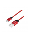 Kabel USB 2.0 LogiLink CU0151 USB A - micro USB B, M/M, czerwony 0,3m - nr 3