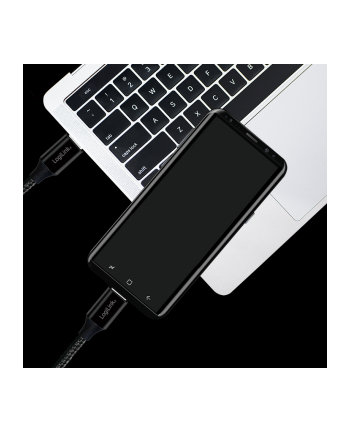 Kabel USB 2.0 LogiLink CU0153 USB-C - USB-C, M/M, czarny, 0,3m