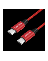 Kabel USB 2.0 LogiLink CU0155 USB-C - USB-C, M/M, czerwony, 0,3m - nr 1