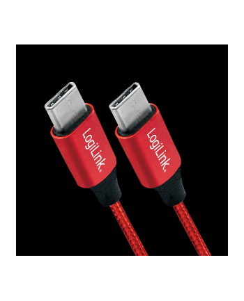 Kabel USB 2.0 LogiLink CU0156 USB-C - USB-C, M/M, czerwony, 1m