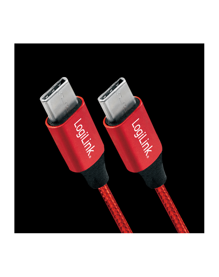 Kabel USB 2.0 LogiLink CU0156 USB-C - USB-C, M/M, czerwony, 1m główny