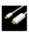 Kabel adapter LogiLink CV0122 Mini DisplayPort 1.2 - HDMI, 4K, biały, 1m - nr 1