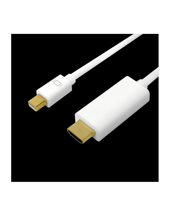 Kabel adapter LogiLink CV0122 Mini DisplayPort 1.2 - HDMI, 4K, biały, 1m główny