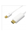 Kabel adapter LogiLink CV0123 Mini DisplayPort 1.2 - HDMI, 4K, biały, 2m - nr 12