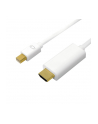 Kabel adapter LogiLink CV0123 Mini DisplayPort 1.2 - HDMI, 4K, biały, 2m - nr 7