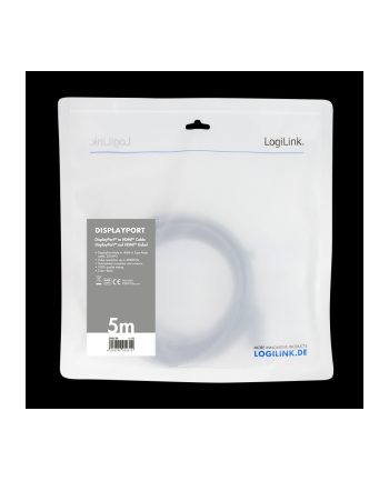 Kabel adapter LogiLink CV0129 DisplayPort 1.2 - HDMI 1.4, 5m