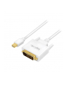 Kabel adapter LogiLink CV0137 Mini DisplayPort - DVI, biały, 1,8m - nr 1