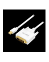 Kabel adapter LogiLink CV0137 Mini DisplayPort - DVI, biały, 1,8m - nr 2