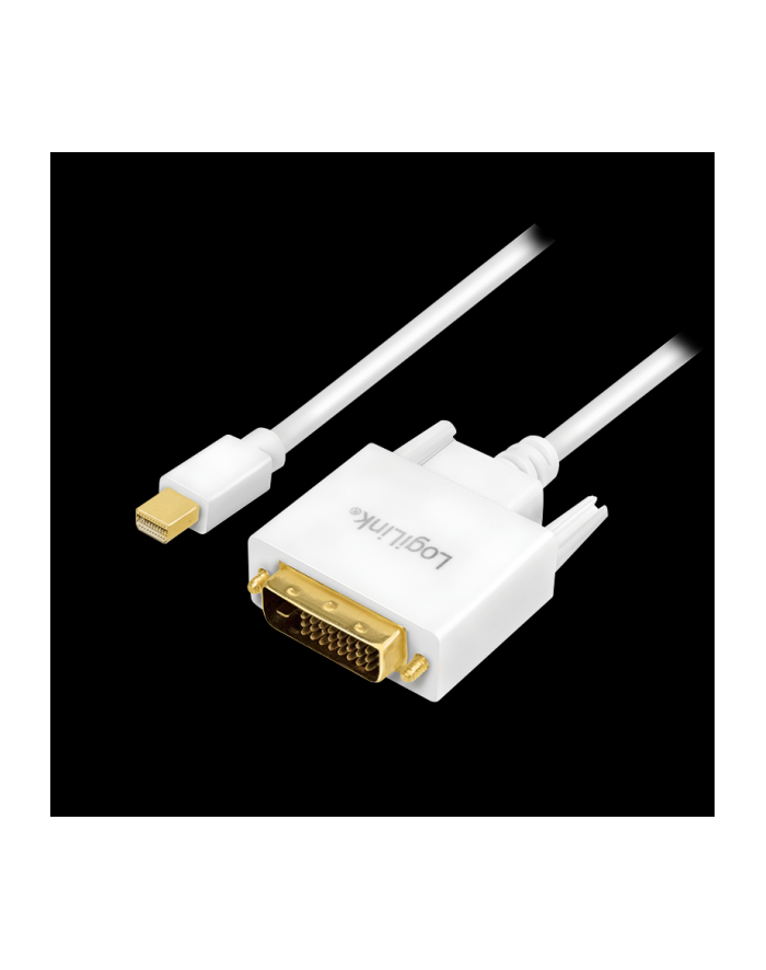 Kabel adapter LogiLink CV0137 Mini DisplayPort - DVI, biały, 1,8m główny