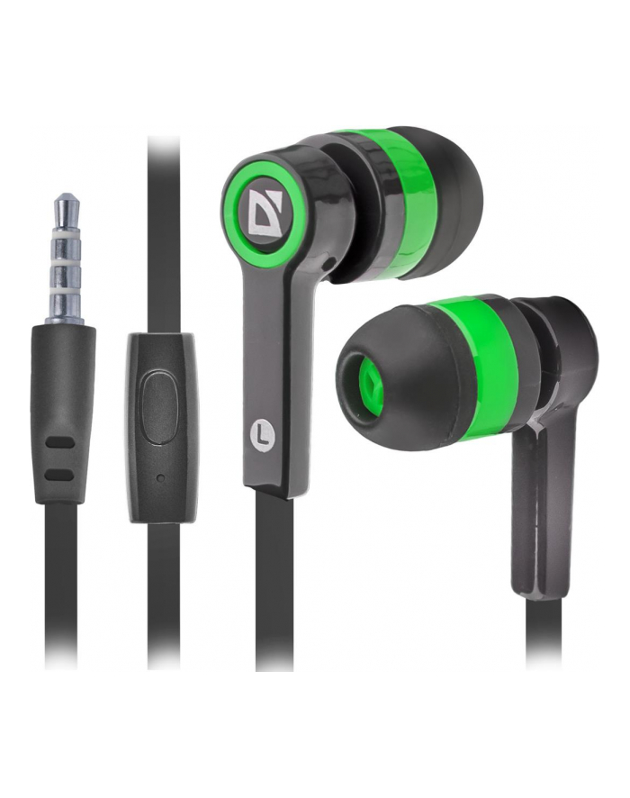 Słuchawki z mikrofonem Defender PULSE 420 douszne 4-pin czarno-zielone główny
