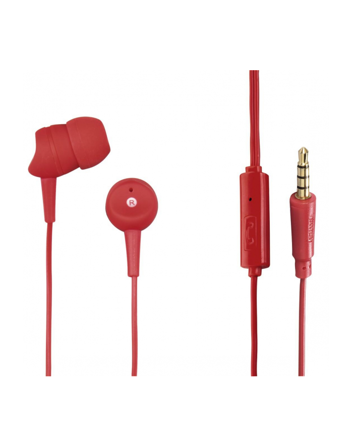 HAMA POLSKA Słuchawki z mikrofonem Hama BASIC4PHONE douszne czerwone główny