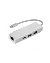 Hub USB 1:3 Hama USB 3.1 TYP-C + Lan ''Aluminium'', Srebrny - nr 1