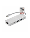 Hub USB 1:3 Hama USB 3.1 TYP-C + Lan ''Aluminium'', Srebrny - nr 2