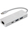Hub USB 1:3 Hama USB 3.1 TYP-C + Lan ''Aluminium'', Srebrny - nr 3