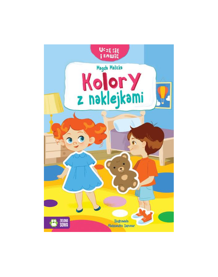 zielona sowa Książka Uczę się i bawię. Kolory z naklejkami główny