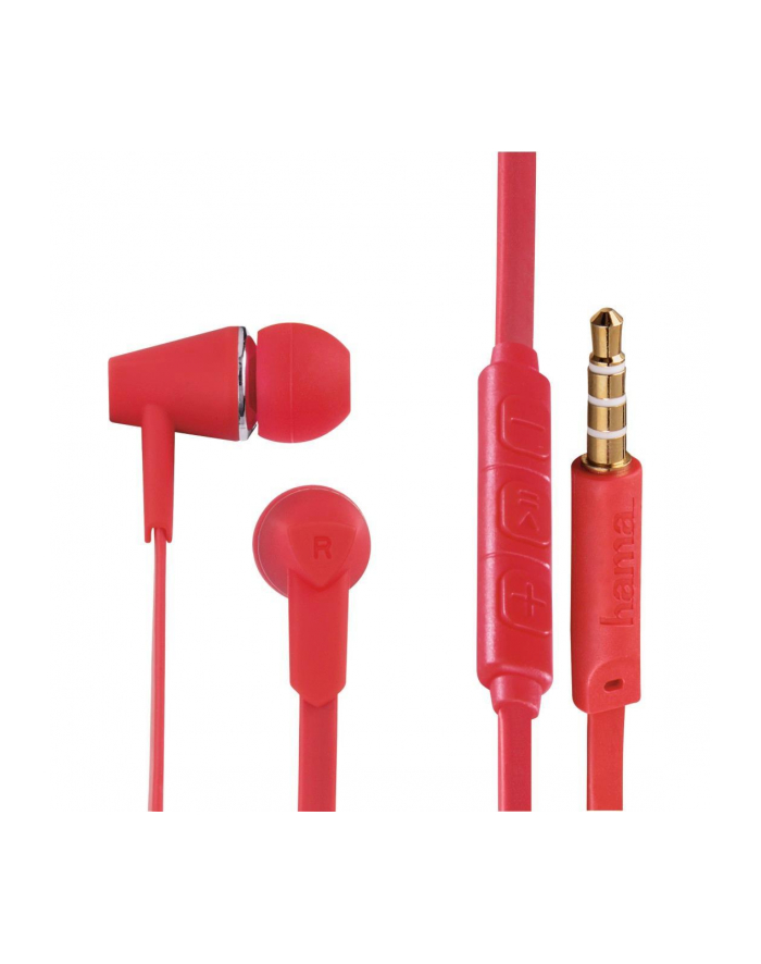 HAMA POLSKA Słuchawki z mikrofonem Hama''Joy'' dokanałowe czerwone główny