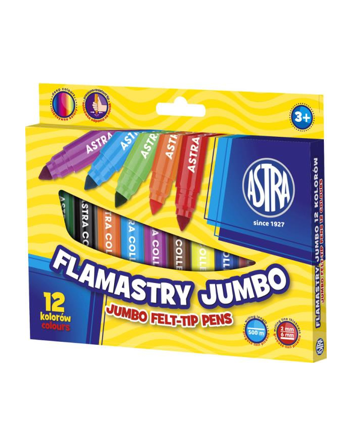Flamastry Jumbo 12 kolorów ASTRA główny