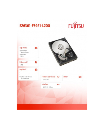 fujitsu Dysk HDD SATA III 2000GB 7.2k S26361-F3921-L200