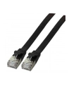 efb elektronik EFB Patch cord PŁASKI FLAT U/FTP, PVC, kat.6A 0.5m, miedź, czarny - nr 1