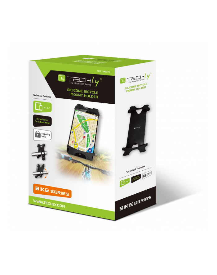 Techly Silicone bicycle mount holder for smartphone główny