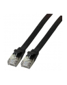 efb elektronik EFB Patch cord PŁASKI FLAT U/FTP, PVC, kat.6A 0.5m, miedź, czarny - nr 5