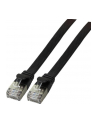 efb elektronik EFB Patch cord PŁASKI FLAT U/FTP, PVC, kat.6A 1m, miedź, czarny - nr 5