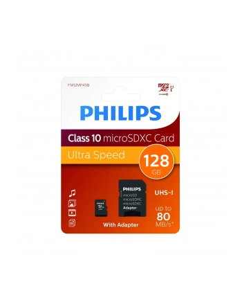 Philips 128 GB microSDXC, memory card (black, Class 10, UHS-I (U1))