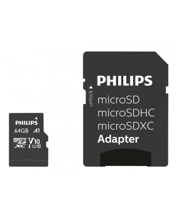 Philips 64 GB  microSDXC, RAM (black, Class 10, UHS-I (U1))