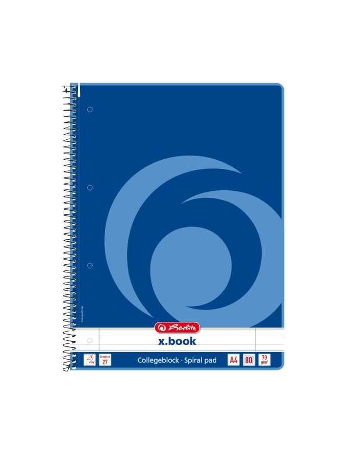 Herlitz Spiral Notebook lin. 27 blue A4 - lined główny