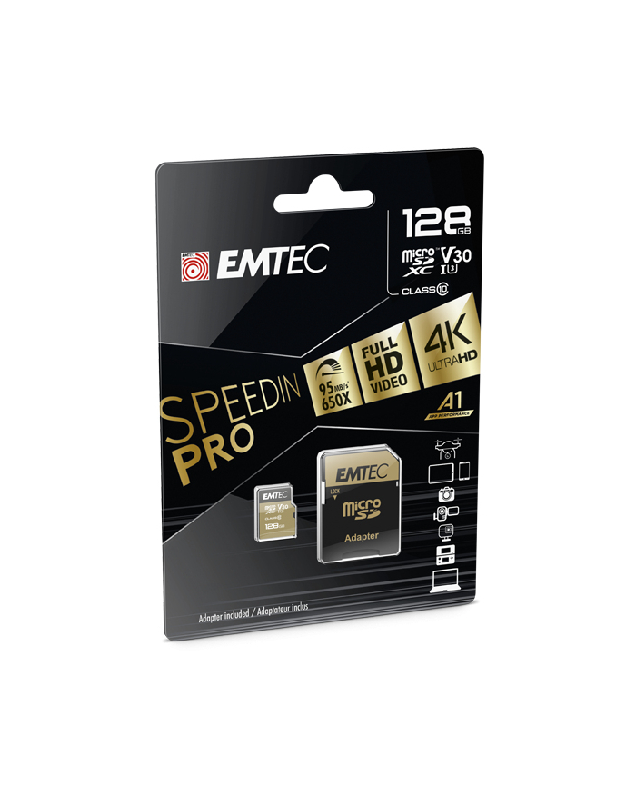 Emtec speedin PRO 128 GB microSDXC, memory card (Class 10, UHS-I (U3), V30) główny