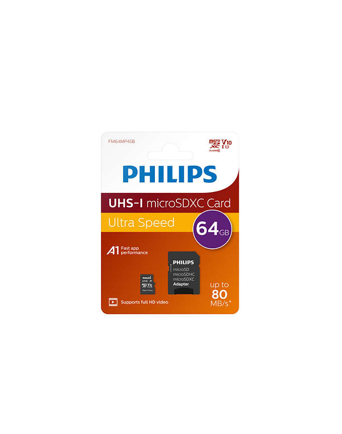 Philips 64 GB  microSDXC, RAM (black, Class 10, UHS-I (U1)) główny