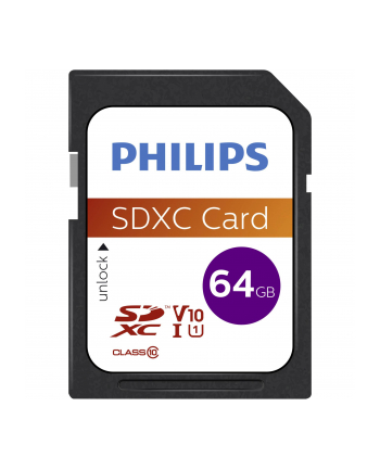 Philips 64 GB  SDXC, memory card (purple, Class 10, UHS-I (U1))
