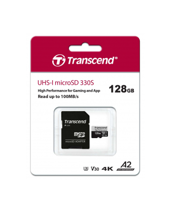 Transcend 330S 128 GB microSDXC, memory card (UHS-I (U3), V30, A2)