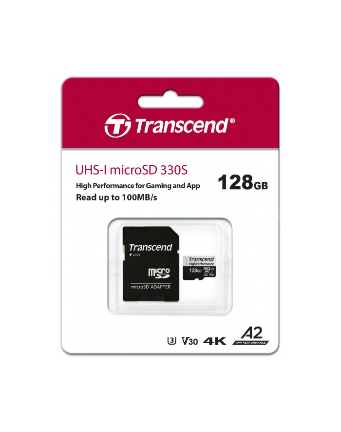 Transcend 330S 128 GB microSDXC, memory card (UHS-I (U3), V30, A2) główny