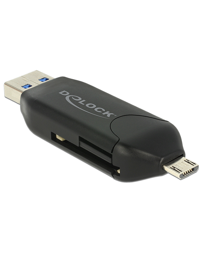 DeLOCK Micro USB OTG card reader + USB 3.0 A plug (black) główny