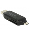 DeLOCK Micro USB OTG card reader + USB 3.0 A plug (black) - nr 9