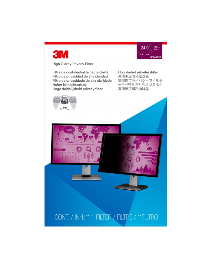 3M Privacy Filters High Clarity (24'' widescreen monitor (16:10)) główny