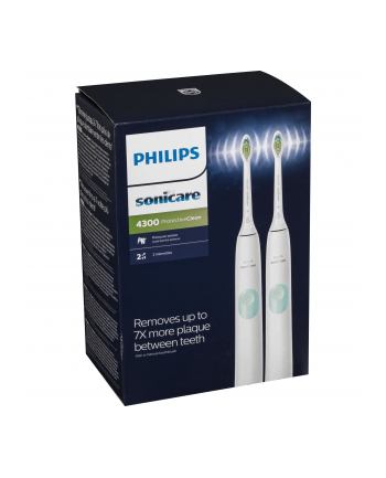 Philips Sonicare HX6807 Protective Clean 4300/35 electric toothbrush (white, incl. 2 handpiece)