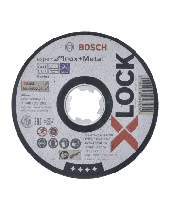 bosch powertools Bosch cutting disk X-LOCK Expert for Inox + Metal Rapido straight 115mm (115 x 1 x Length 22.23mm)