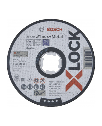 bosch powertools Bosch cutting disk X-LOCK Expert for Inox + Metal Rapido straight 125mm (125 x 1 x Length 22.23mm)
