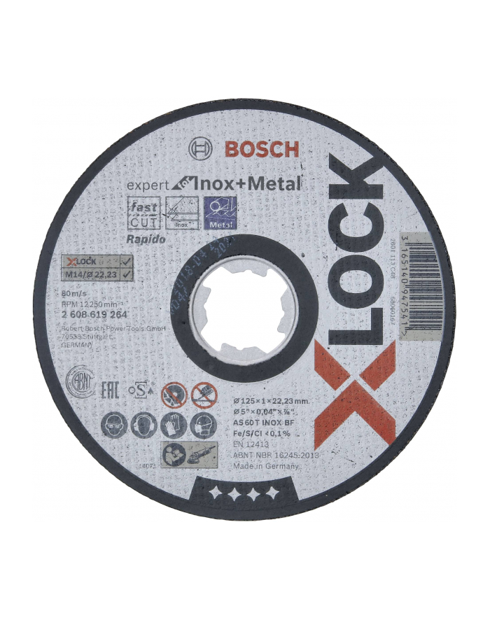 bosch powertools Bosch cutting disk X-LOCK Expert for Inox + Metal Rapido straight 125mm (125 x 1 x Length 22.23mm) główny
